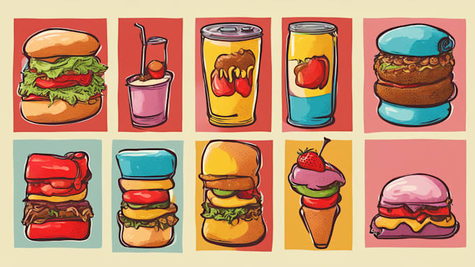 Gig Preview - Pop art of food illustration for you