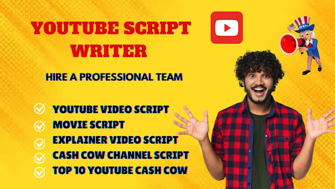 Gig Preview - Be your youtube video script writer movie script automated cash cow channel