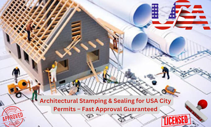 Gig Preview - Stamp and seal all USA states architectural drawings for city permit