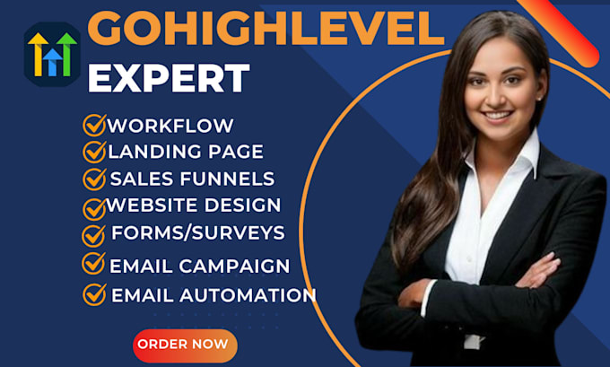 Gig Preview - Setup gohighlevel workflow automation build sales funnel gohighlevel clickfunnel