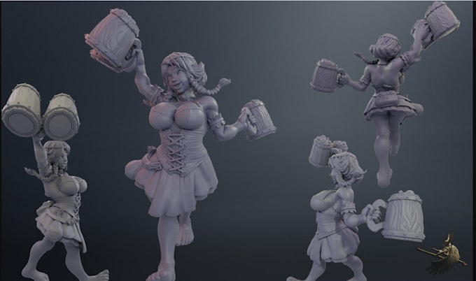 Gig Preview - Do 3d printable character sculpture in zbrush,creature dnd tabletop miniature3d