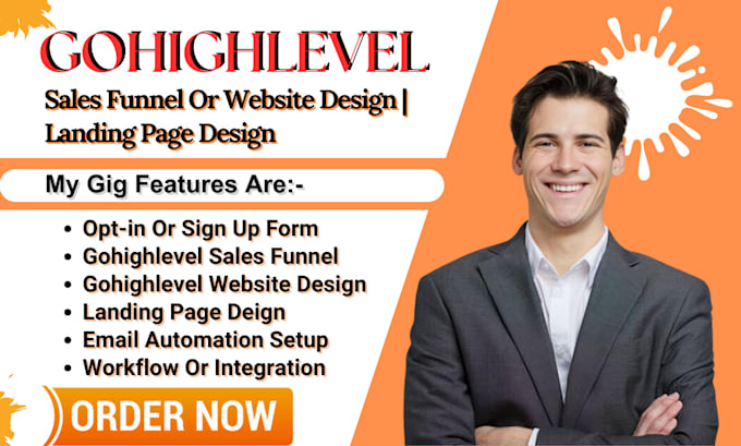 Gig Preview - Gohighlevel sales funnel or automation landing page design gohighlevel website