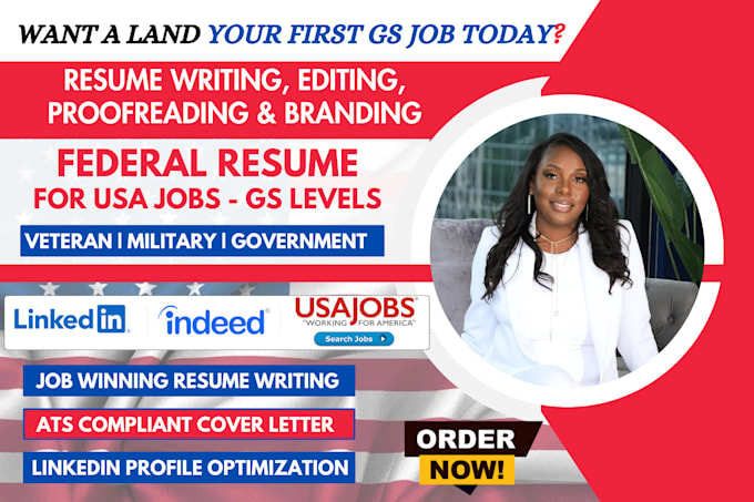 Gig Preview - Provide federal resume writing service ksa, ecq, for usajobs ats resume writing