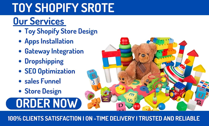 Gig Preview - Design toy shopify store toy website toy dropshipping toy store