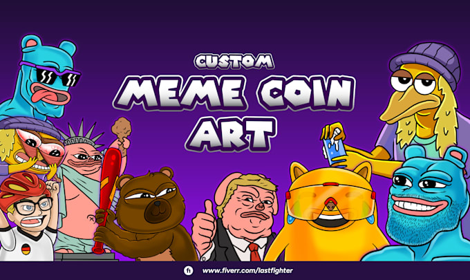 Gig Preview - Draw custom crypto meme coin art for your website, social media