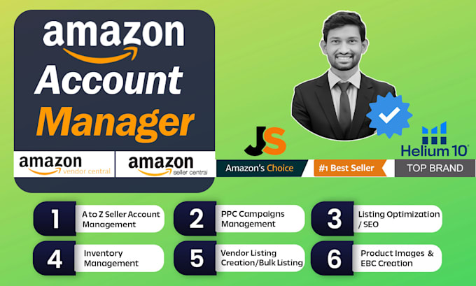 Gig Preview - Be your expert amazon account manager for amazon vendor central, seller central