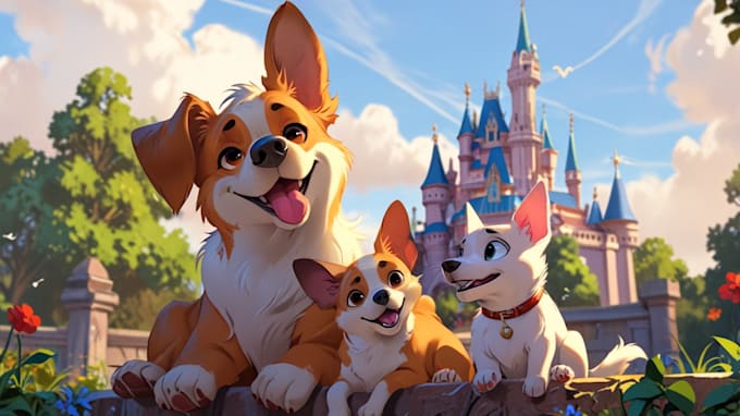 Gig Preview - Draw your lovely pets into disney cartoon portrait