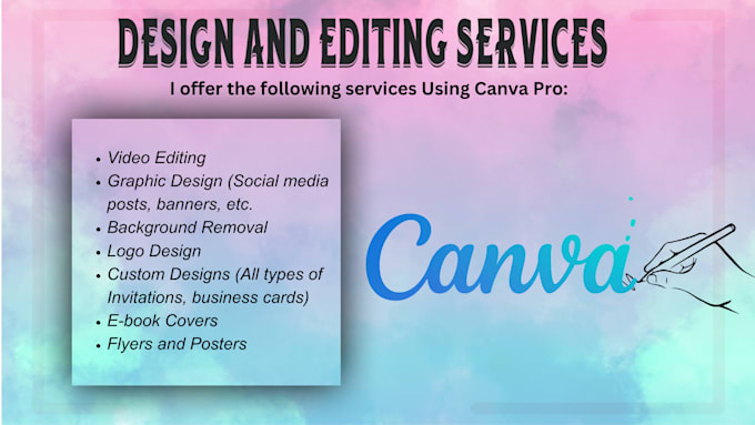 Bestseller - provide design and editing services using canva pro