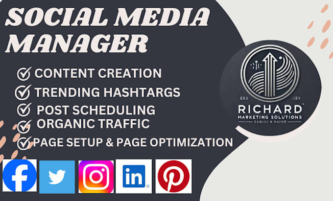 Gig Preview - Be your social media manager post design and   social media page setup