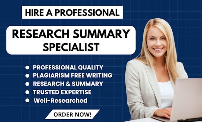 Gig Preview - Create professional research summaries, case studies, powerpoint presentations