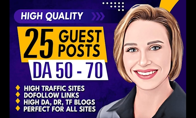 Gig Preview - Do guest post, high da guest posts, guest posting with dofollow SEO backlinks