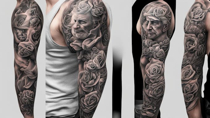 Gig Preview - Create custom realistic tattoo design, tattoo sleeve