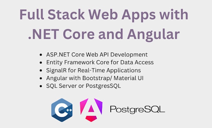 Gig Preview - Be your full stack and dotnet core and angular developer