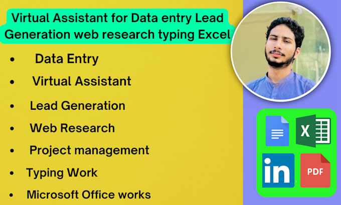 Bestseller - be virtual assistant for data entry lead generation web research typing excel