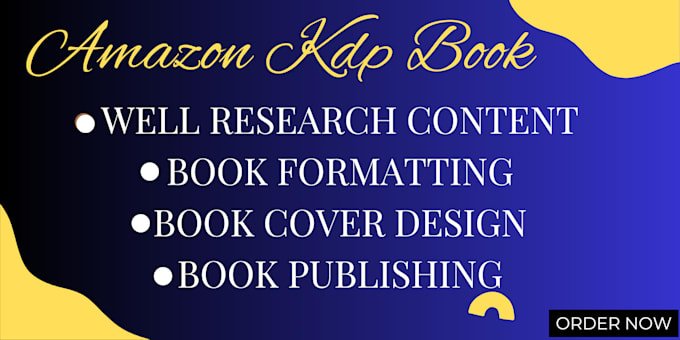 Gig Preview - Do amazon kdp book publishing