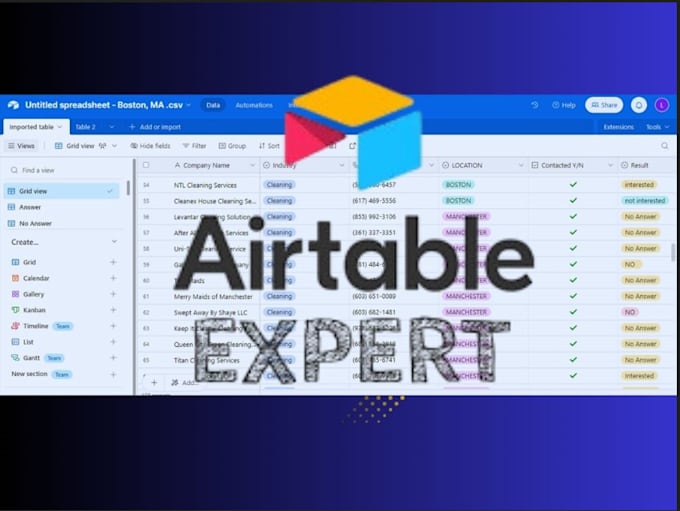 Gig Preview - Custom airtable solutions for your business