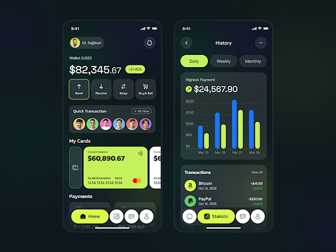 Gig Preview - Develop fintech app, payment app, loan app, neonbank app wallet app