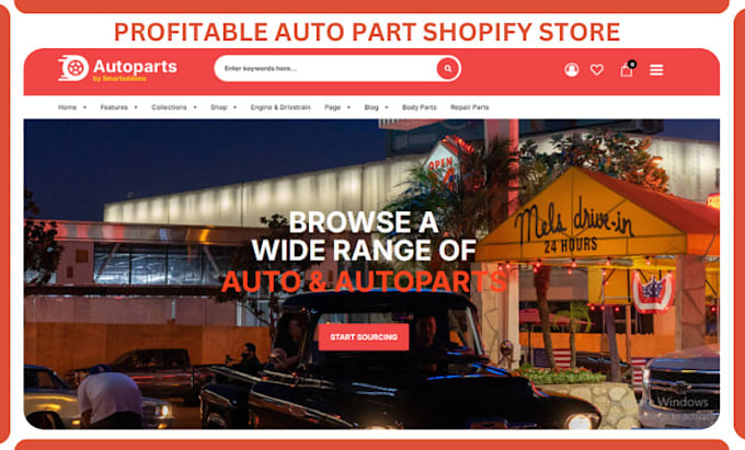 Gig Preview - Auto part shopify store automotive store automobile store  car part store