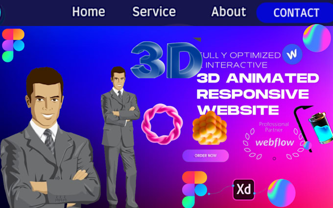 Gig Preview - Develop 3d interactive animated webflow 3d spline threejs gsap webgl animation