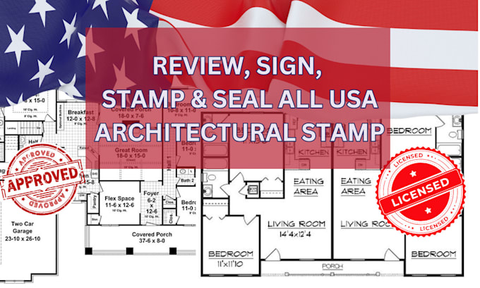 Gig Preview - Do pe stamp and architectural stamp for mep, floor plan, all USA city permit