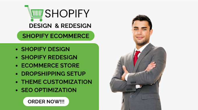 Gig Preview - Shopify website design shopify website redesign shopify dropshipping store