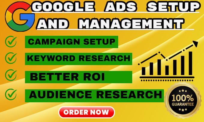 Gig Preview - Setup and manage your google ads adwords PPC campaign