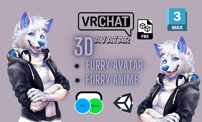 Gig Preview - Custom and upload vrchat avatar vrc characters vroid model furry or nsfw avatar