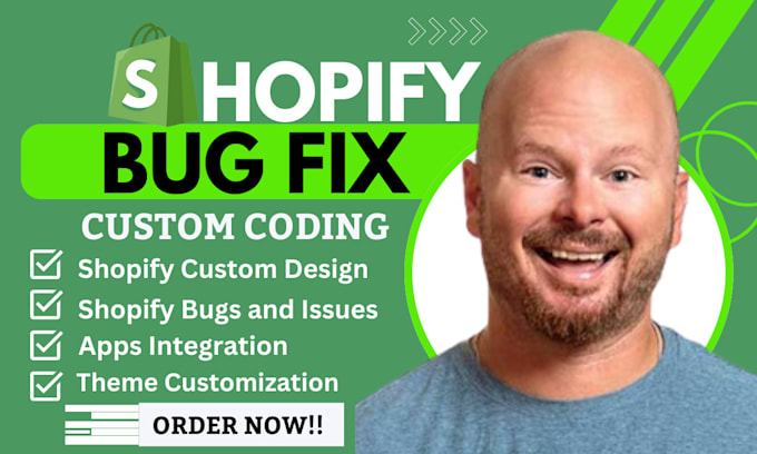 Gig Preview - Do shopify bug fix, theme, checkout, and SEO issues