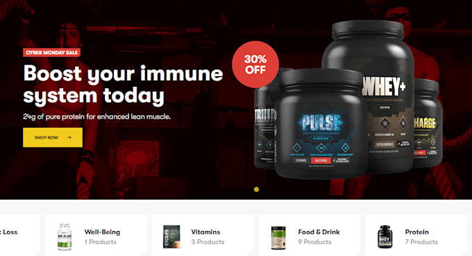 Gig Preview - Nutraceutical website health supplement shopify store, nootropic website