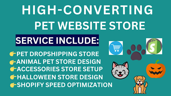 Gig Preview - Design shopify pet bag fashions store dropshippping store halloween ecommerce