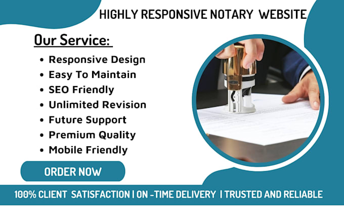 Gig Preview - Design notary website notary landing page notary wordpress