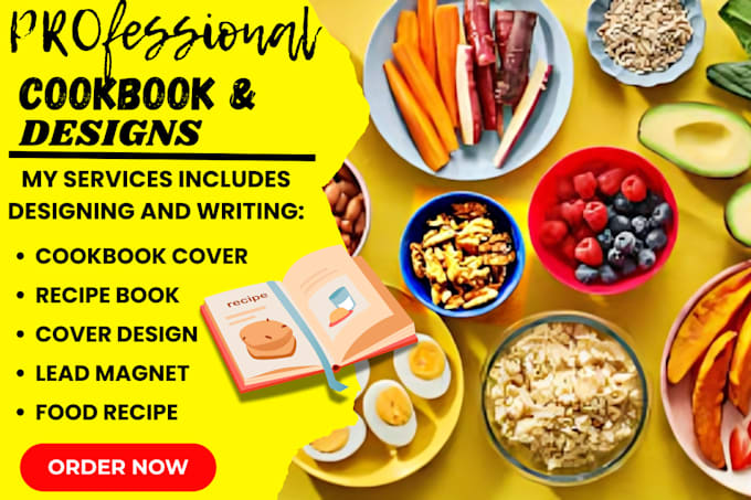 Gig Preview - Design and write cookbook recipe book cover design lead magnet food recipe