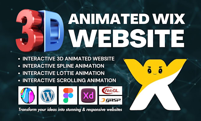 Bestseller - build interactive 3d animated wix website 3d wix studio website 3d spline lottie