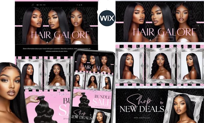 Gig Preview - Design wix hair extension shopify store wix hair extension website