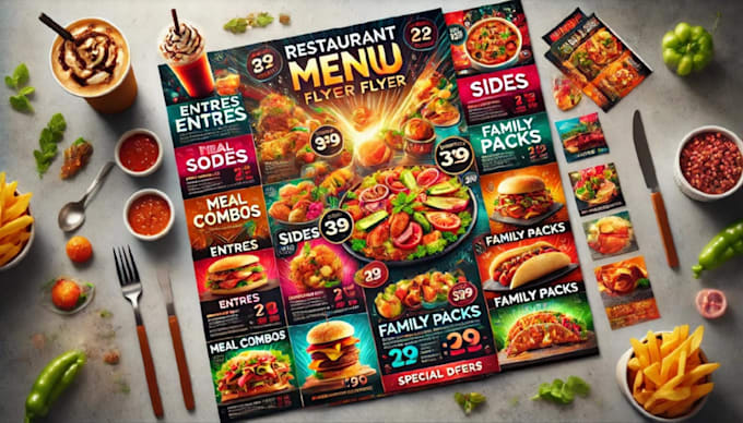 Gig Preview - Do cafe, restaurant menu flyers, and food leaflets design food flyer