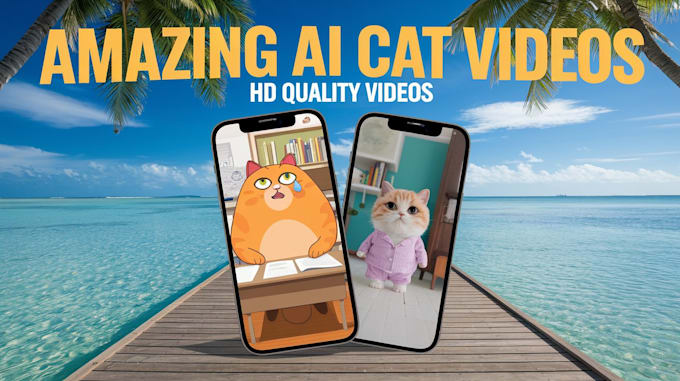 Gig Preview - Create a premium cute ai cat video, , cat stories for youtube and tktok