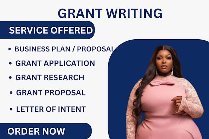 Gig Preview - Grant writing, grant writers, grant research, grant application, business plan