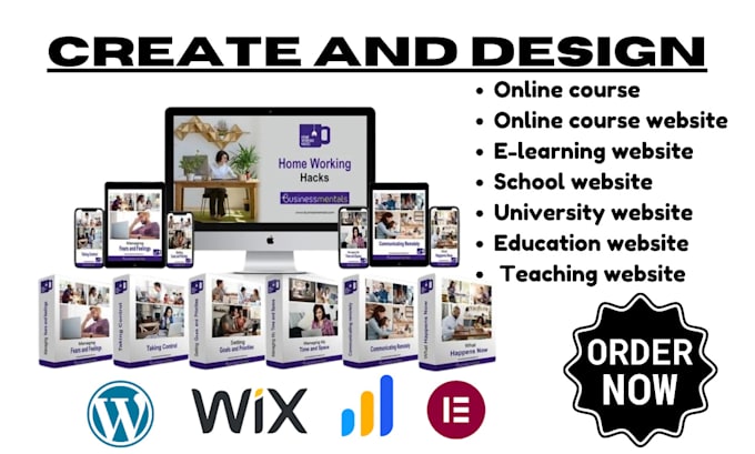 Gig Preview - Create online course school teaching education university wix wordpress website