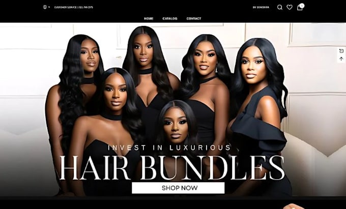 Gig Preview - Wix hair extension beauty website hair extension wix hair extension store