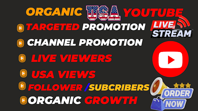 Gig Preview - Organic USA youtube promotion, video promotion, channel growth, organic growth