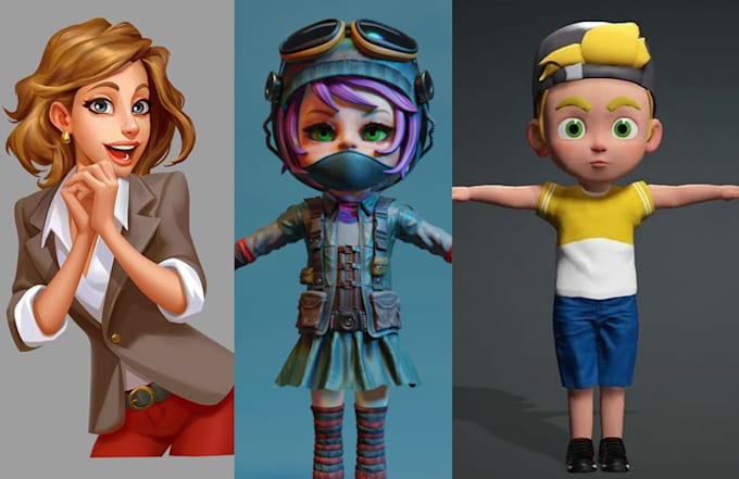 Gig Preview - Blender 2d 3d character model mascot cartoon  character design fbx zbrush maya