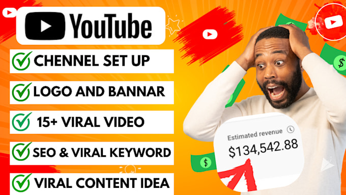 Gig Preview - Create youtube chennel and set up