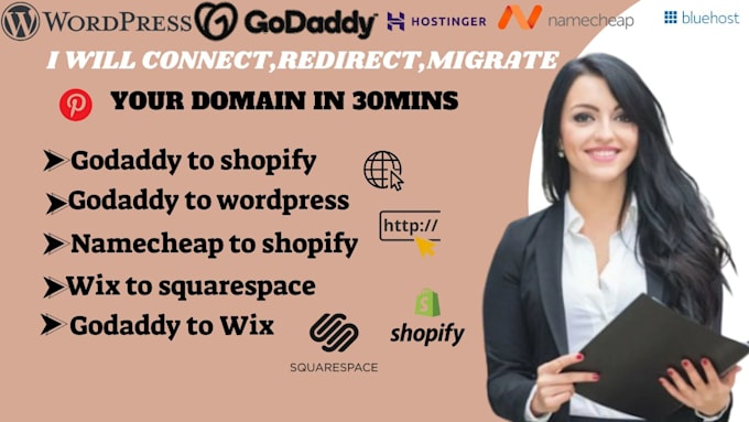 Bestseller - domain connection,redirect website,migrate to any website and hosting