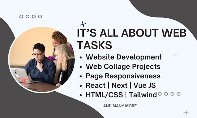 Gig Preview - Do computer science website tasks javascript, html css responsiveness react vue