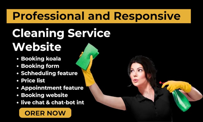 Gig Preview - Build house cleaning website commercial cleaning website office cleaning website