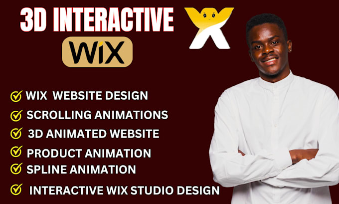 Gig Preview - 3d interactive wix website design wix studio scrolling animation 3d wix spline