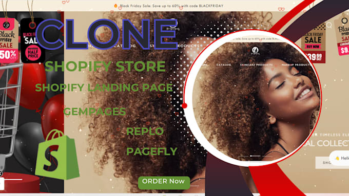 Gig Preview - Clone shopify store and shopify landing page in replo, pagefly, or gempages