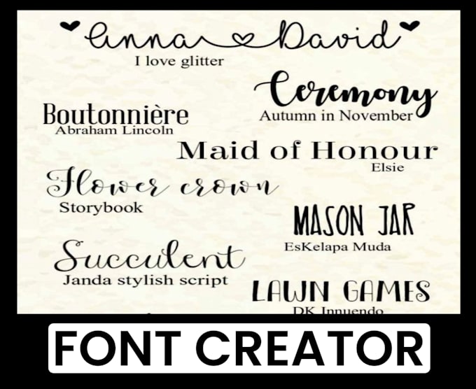 Gig Preview - Create a specific font for your name or texts designs