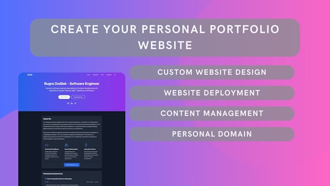 Gig Preview - Develop your personal professional portfolio website