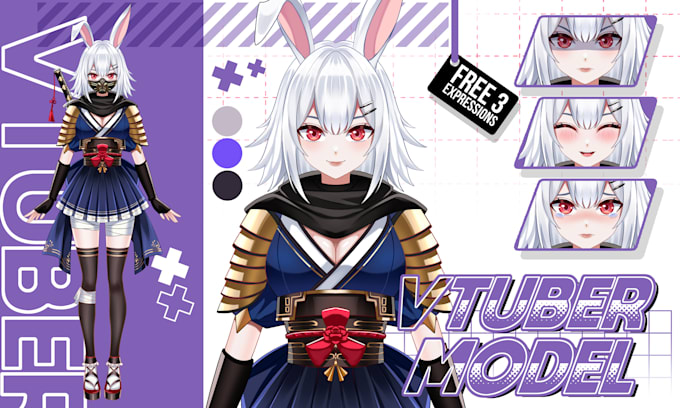 Gig Preview - Design and rig vtuber model live2d character illustration art in anime style